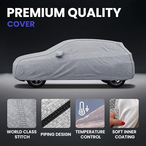 Autofy Car Cover Waterproof SilverTech for Kia Seltos [Year 2019 Onwards] - Seltos Car Cover Dust & UV Protection Seltos Car Body Cover with Mirror Pocket Soft Cotton Lining - Image 4