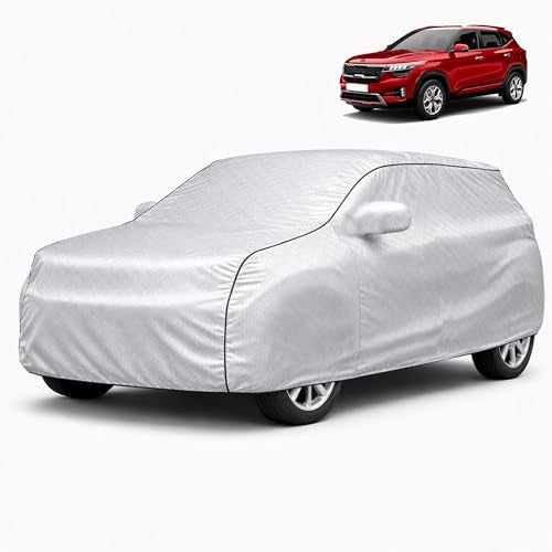 Autofy Car Cover Waterproof SilverTech for Kia Seltos [Year 2019 Onwards] - Seltos Car Cover Dust & UV Protection Seltos Car Body Cover with Mirror Pocket Soft Cotton Lining - Image 1