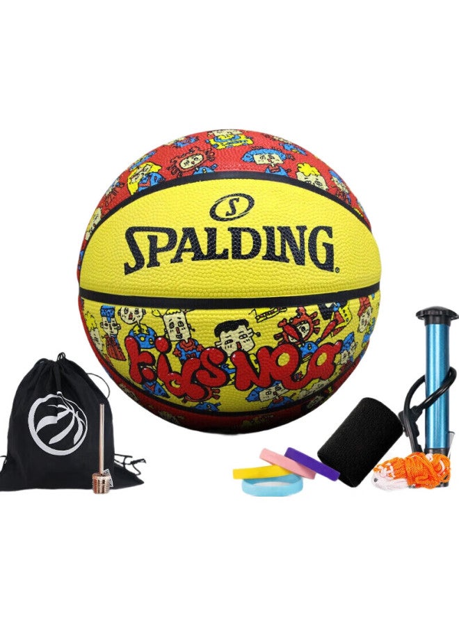SPALDING كرة سلة سبالدينغ للأطفال بحجم 4 مصنوعة من المطاط المقاوم للاهتراء 84-783Y4 - Image 2