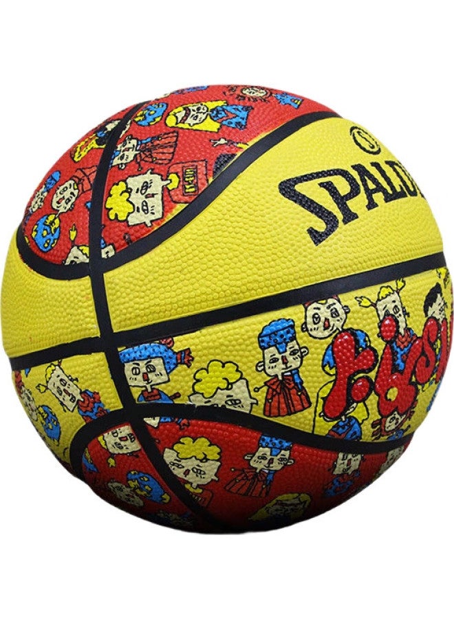 SPALDING كرة سلة سبالدينغ للأطفال بحجم 4 مصنوعة من المطاط المقاوم للاهتراء 84-783Y4 - Image 1