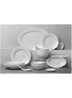 CC Bin Shihon Melamine Dinner Set 25 Pieces For 4 People White Microwave And Dishwasher Safe  - Image 1