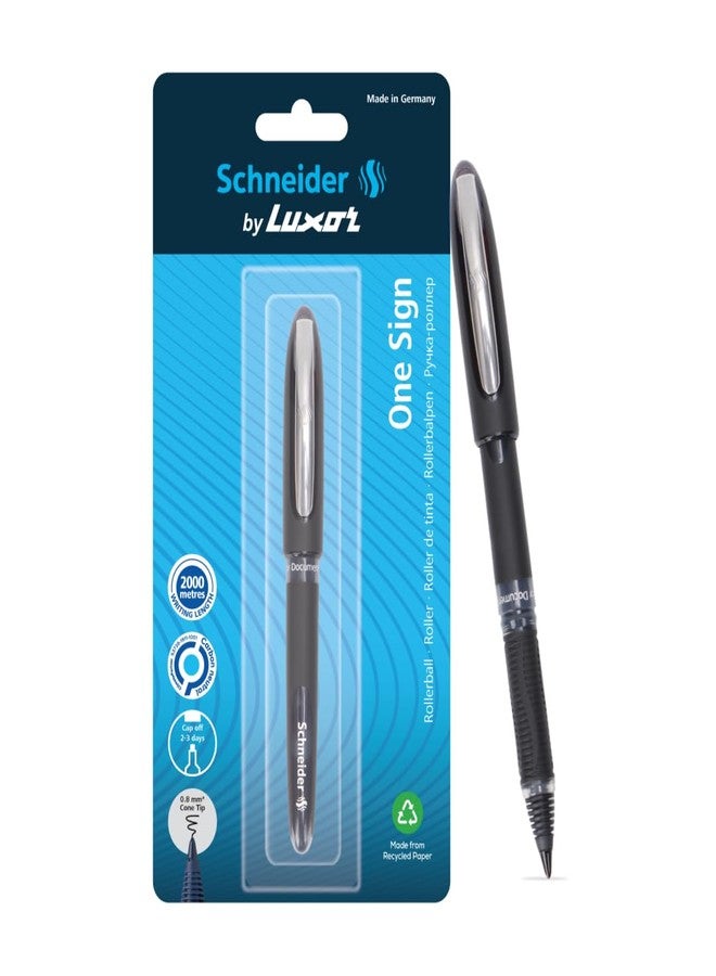 Luxor Schneider One Sign Roller Ball Pen - Black | 1.0 mm | 2000 mtrs writing length | Waterproof Ink | Consistent ink flow | Ideal for Professionals-Office essential - Image 1