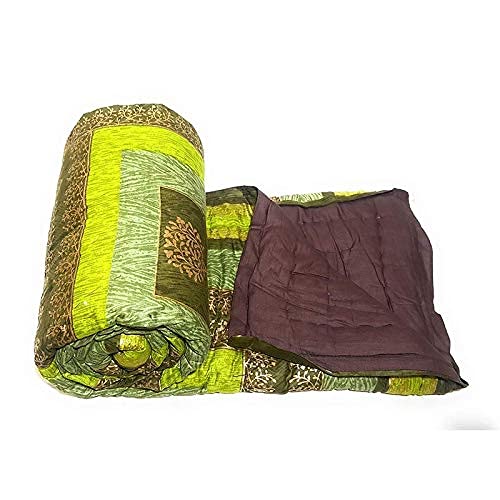 Lilfly Rajasthani Traditional Light Weight Pure Cotton Single Bed Soft Jaipuri AC Quilt/Razai Morden Design with Gold Print Quilts Blankets for Home (Size 55X85 inch) - Multicolor - Image 2