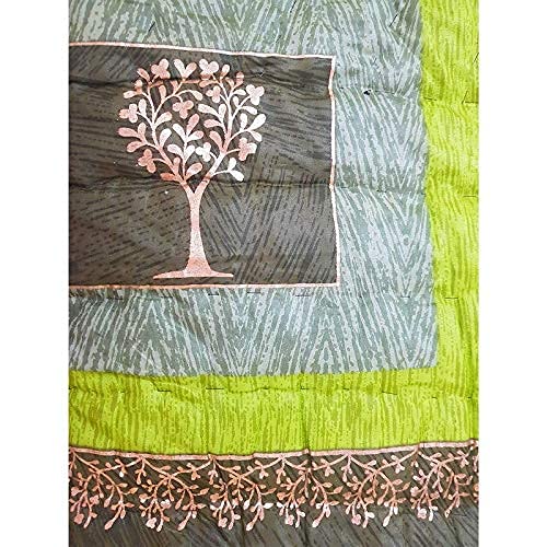 Lilfly Rajasthani Traditional Light Weight Pure Cotton Single Bed Soft Jaipuri AC Quilt/Razai Morden Design with Gold Print Quilts Blankets for Home (Size 55X85 inch) - Multicolor - Image 3