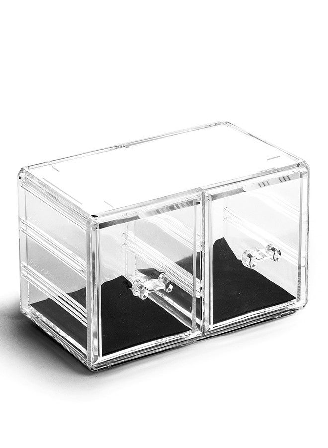 BINO THE MANHATTAN SERIES Acrylic Makeup Drawer Organizer- 2 Drawer Short | Clear Beauty Organizers and Storage| Cosmetic & Makeup Drawer| Home Organization| Jewelry & Vanity Accessories Drawers - Image 1