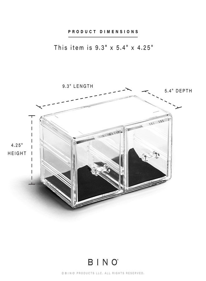BINO THE MANHATTAN SERIES Acrylic Makeup Drawer Organizer- 2 Drawer Short | Clear Beauty Organizers and Storage| Cosmetic & Makeup Drawer| Home Organization| Jewelry & Vanity Accessories Drawers - Image 3