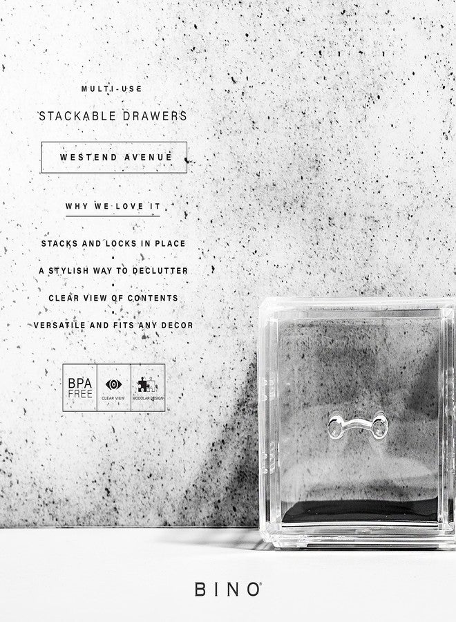 BINO THE MANHATTAN SERIES Acrylic Makeup Drawer Organizer- 2 Drawer Short | Clear Beauty Organizers and Storage| Cosmetic & Makeup Drawer| Home Organization| Jewelry & Vanity Accessories Drawers - Image 2