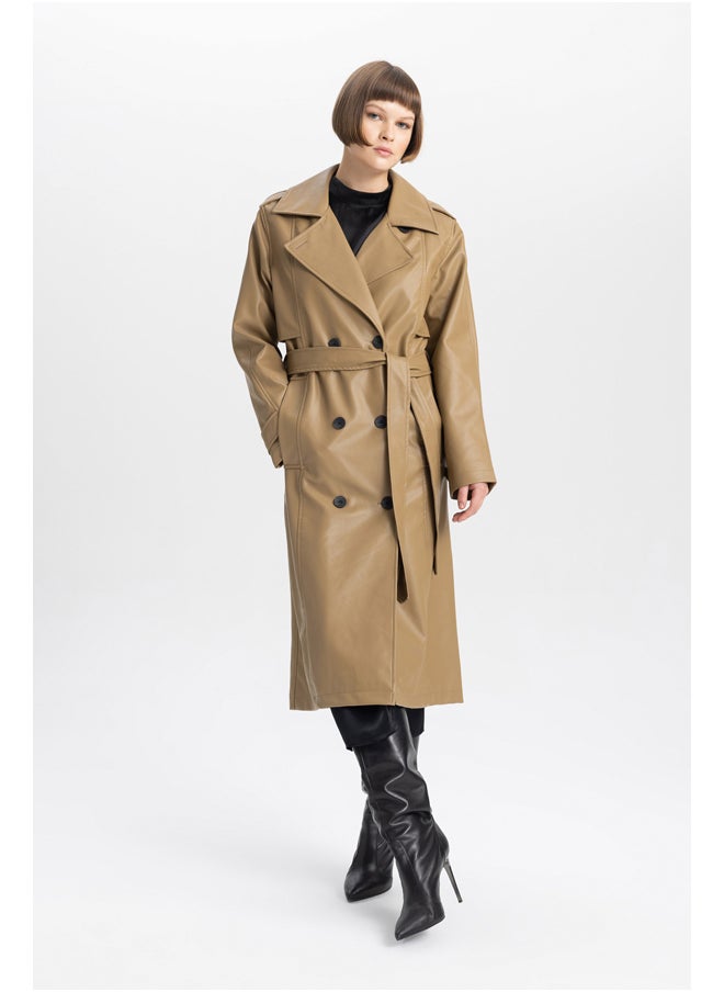DeFacto Woman Regular Fit W/O Hoodie Trenchcoat  - Image 4