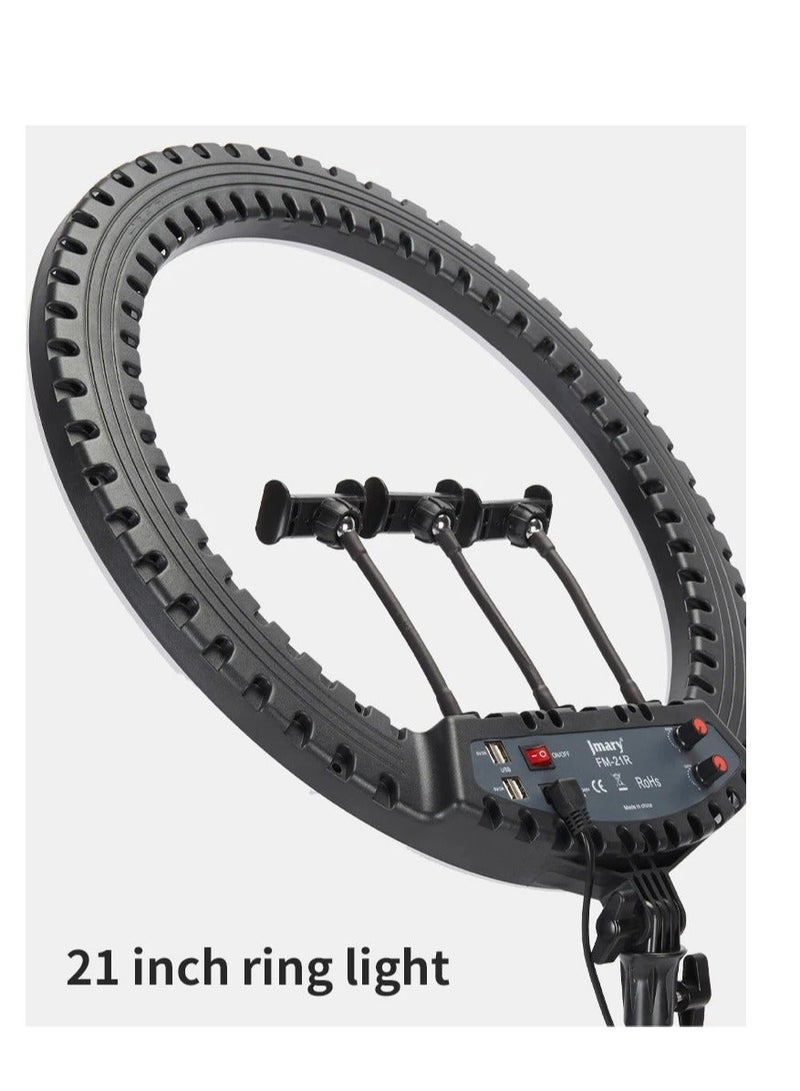 Jmary 21 Inch Ring Light Tripod Mount with 3 Phone Bracket LED Soft Ring Light with Remote Control - Image 3