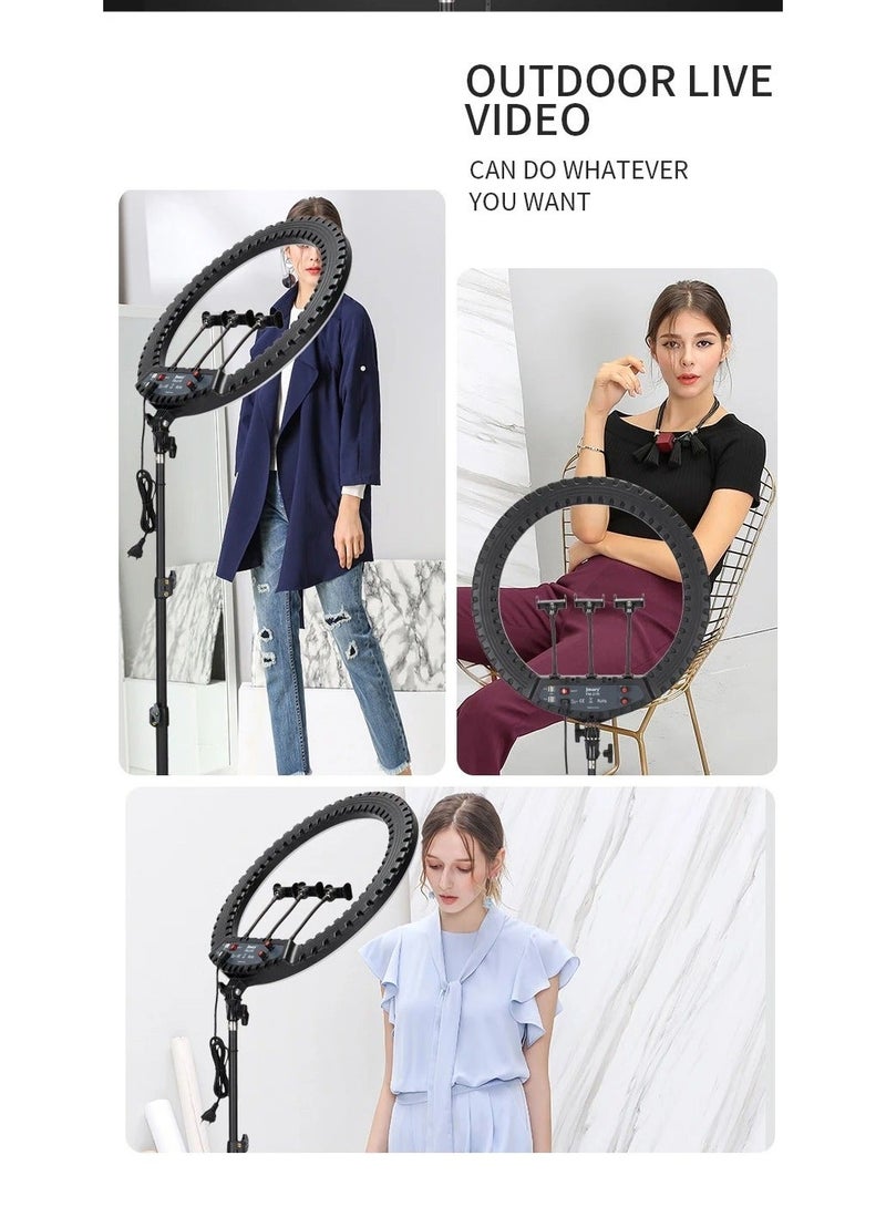 Jmary 21 Inch Ring Light Tripod Mount with 3 Phone Bracket LED Soft Ring Light with Remote Control - Image 4