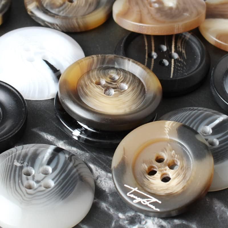 Buttons, Decorative Buttons, 10pcs Coat Windbreaker Resin Buttons Shirt Hand-Sewn Four-Eye Button Jacket Suit Decorative Button (Color : 10pcs S9, Size : 28mm) - Image 4