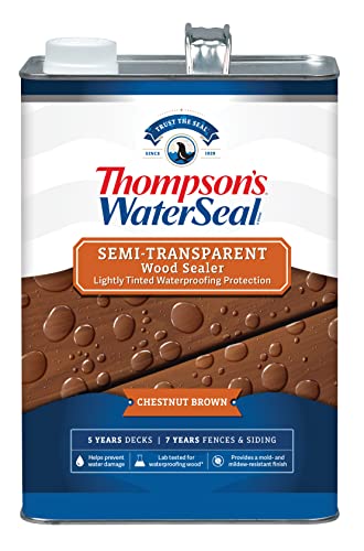 Thompson's Thompson’s WaterSeal Semi-Transparent Waterproofing Wood Stain and Sealer, Chestnut Brown, 1 Gallon - Image 1