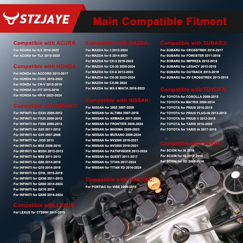 STZJAYE Iridium Spark Plugs 4-Pack LKAR7BIX-11S for Honda and Toyota - Image 2