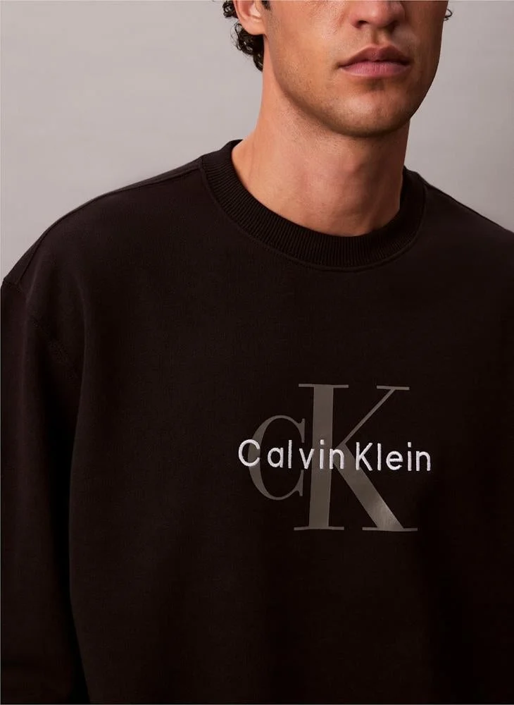 Calvin Klein Jeans  Oversized Monogram Sweatshirt for Men | Best Price UAE