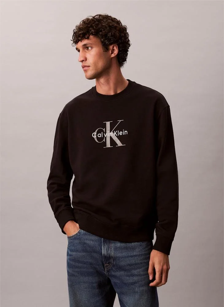Calvin Klein Jeans  Oversized Monogram Sweatshirt for Men | Best Price UAE