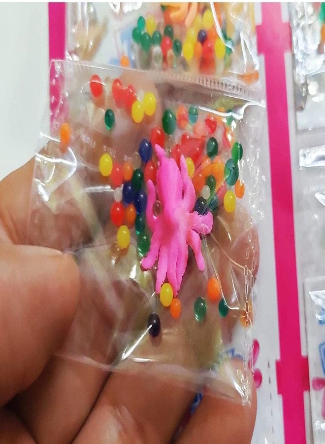 FULLFILLS 24 Pouches crystal magic jelly balls + with 24 pcs water growing animals multicolour (24 pouches) - Image 2