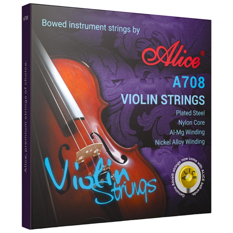 Alice Violin Strings Alice 44 Violin Strings Full Set Nylon Core AlMg NiFe Winding with Ball End 1 Set - Image 2