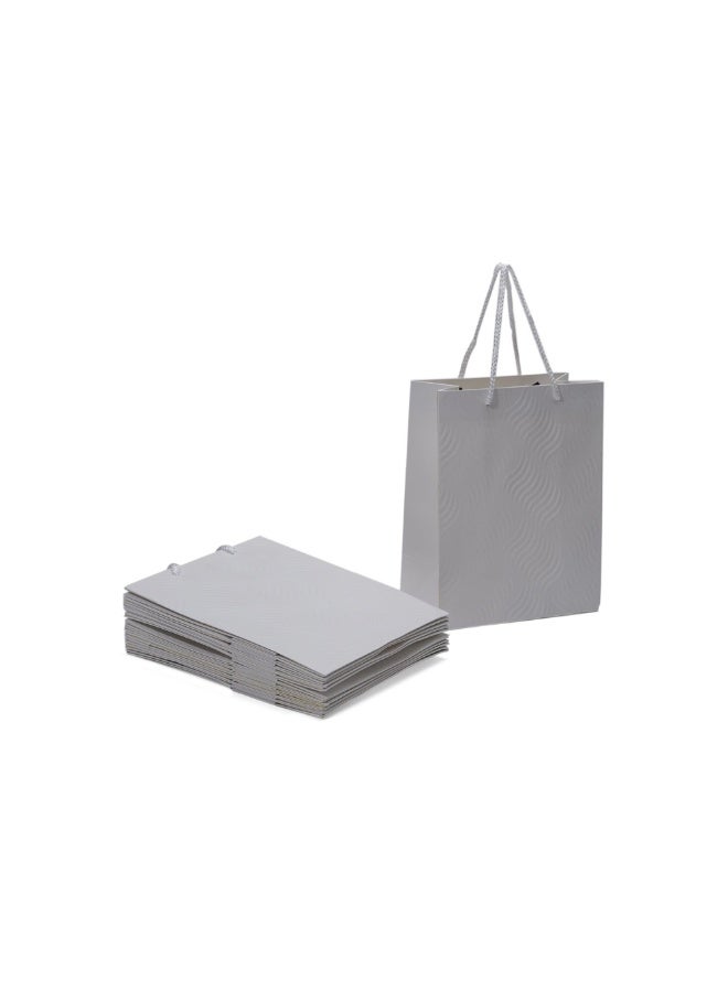 12-Piece Plain Gift Bag Grey - Image 1