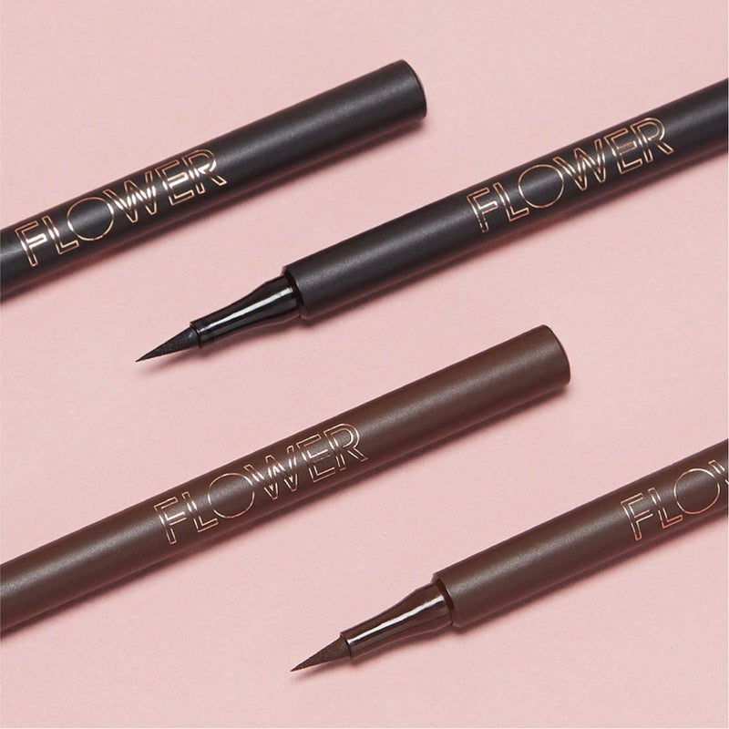 FLOWER BEAUTY By Drew Barrymore Forever Wear Winged Eyeliner - Long-Lasting + Smudge-Proof - Liquid Eyeliner + Winged Applicator (Dark + Stormy) - Image 4