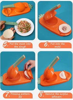 ISHWAZ 2 in 1 Dumpling Maker And Dough Presser, Dough Pressing And Wrapping Modern Dumpling Tool, Perfect For Making Katayef, Fatayer, Wonton, Empanada, Pierogies, Ravioli And Much More, Convenient and Quick  - Image 3