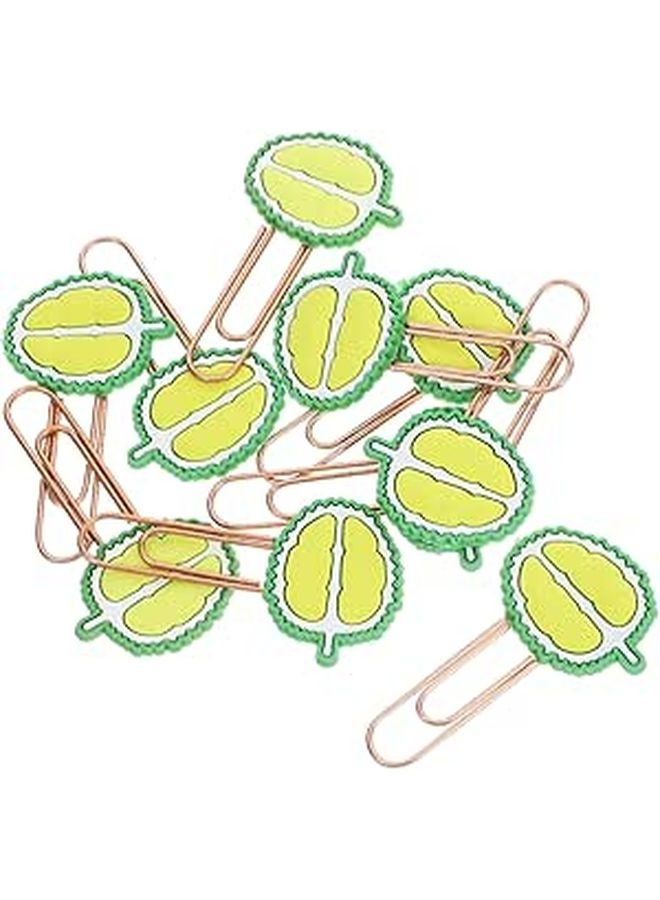 Fruit Shaped Paper Clips 10pcs Set Multicolor Bookmarks for Office School Organizing - Image 1