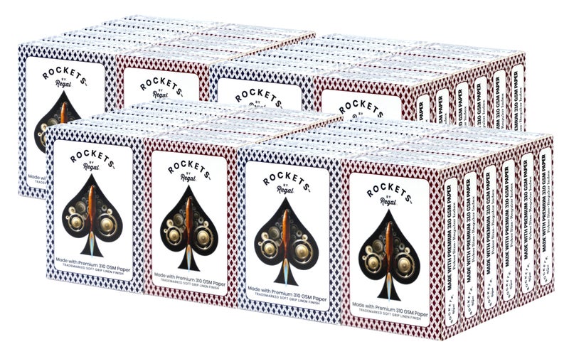 Regal Games 48 Decks Rockets Bulk Playing Cards Set for Adults Professionals 310 GSM Linen Finish Poker Cards for Blackjack Euchre Canasta Casino Grade Travel Game Night Cards - Image 3