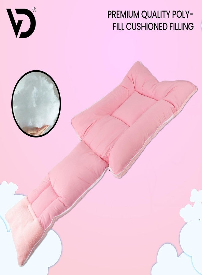 فوي دروب كيس نوم للأطفال من فوي دروب، ناعم ومخملي، عش حمل للأطفال حديثي الولادة مع غطاء رأس وسحاب، غطاء دافئ للرضع مناسب لفصل الشتاء والسفر وعربة الأطفال والاستخدام المنزلي، تصميم أرنب، مريح للأولاد والبنات (وردي) - Image 4