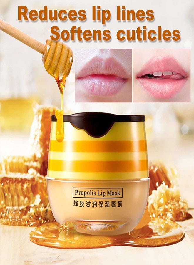FYEBOO 4PCS Strawberry & Honey Lip Balm, Vitamin E Moisturizing Propolis Sleeping Lip Mask, Effective Reduces Lip Lines Prevention Dry and Cracked Lip Scrubs Exfoliator Smoothing Dry Lip Care - Image 5