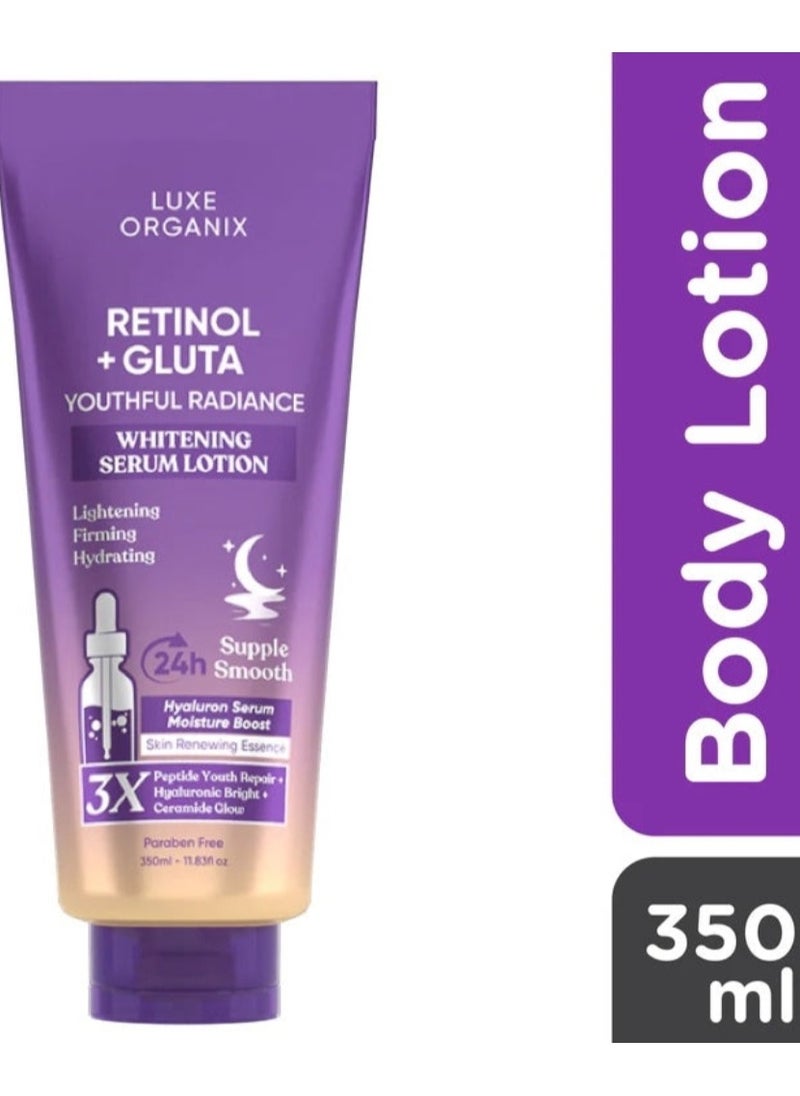 LUXE ORGANIX Luxe Organix Retinol + Gluta Youthful Radiance Whitening Serum Lotion - 350ml  - Image 2