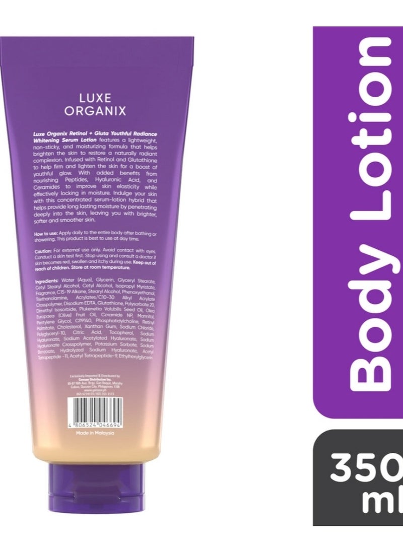 LUXE ORGANIX Luxe Organix Retinol + Gluta Youthful Radiance Whitening Serum Lotion - 350ml  - Image 3