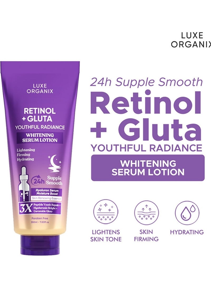 LUXE ORGANIX Luxe Organix Retinol + Gluta Youthful Radiance Whitening Serum Lotion - 350ml  - Image 4