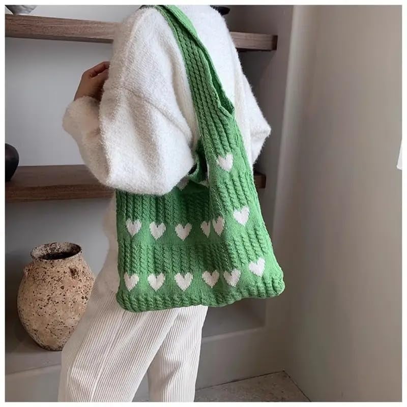 Kawn ® Premium Knitted Heart Pattern Tote Bag Large Stylish and Durable Trendy bag for Everyday Use Beach Shopping Travel Work – Comfortable and Trendy Design - Image 5