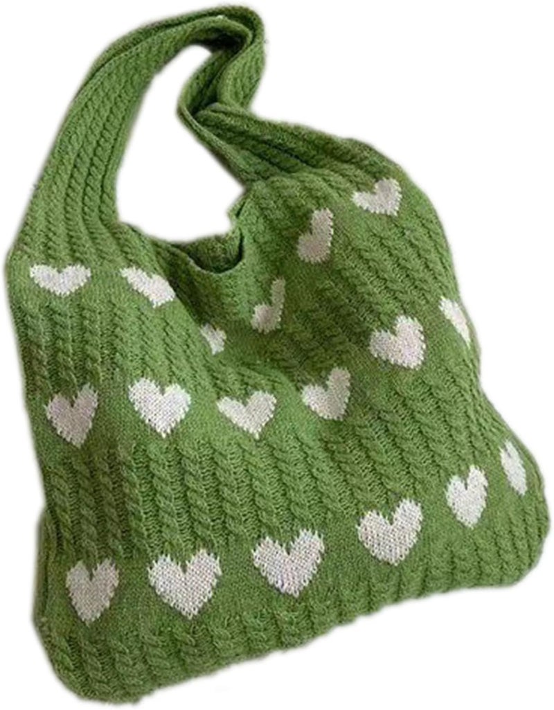 Kawn ® Premium Knitted Heart Pattern Tote Bag Large Stylish and Durable Trendy bag for Everyday Use Beach Shopping Travel Work – Comfortable and Trendy Design - Image 1