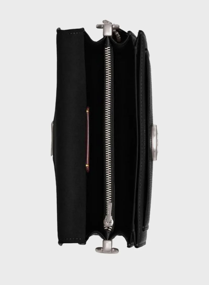 كوتش حقيبة كتف تابى جلد مصقول بحجم