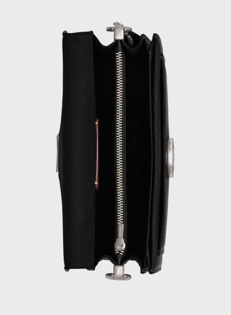 كوتش حقيبة كتف تابى جلد مصقول بحجم - Image 3