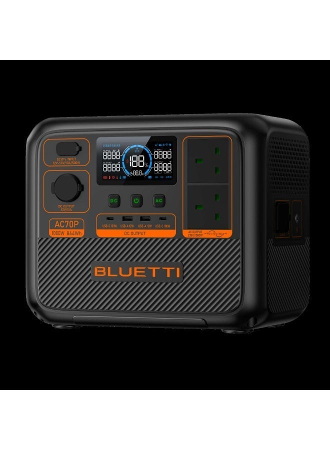 بلويتي 1,000 واط | محطة طاقة متنقلة Premium 80 (AC70P) | بطارية 864 واط ساعة - Image 2