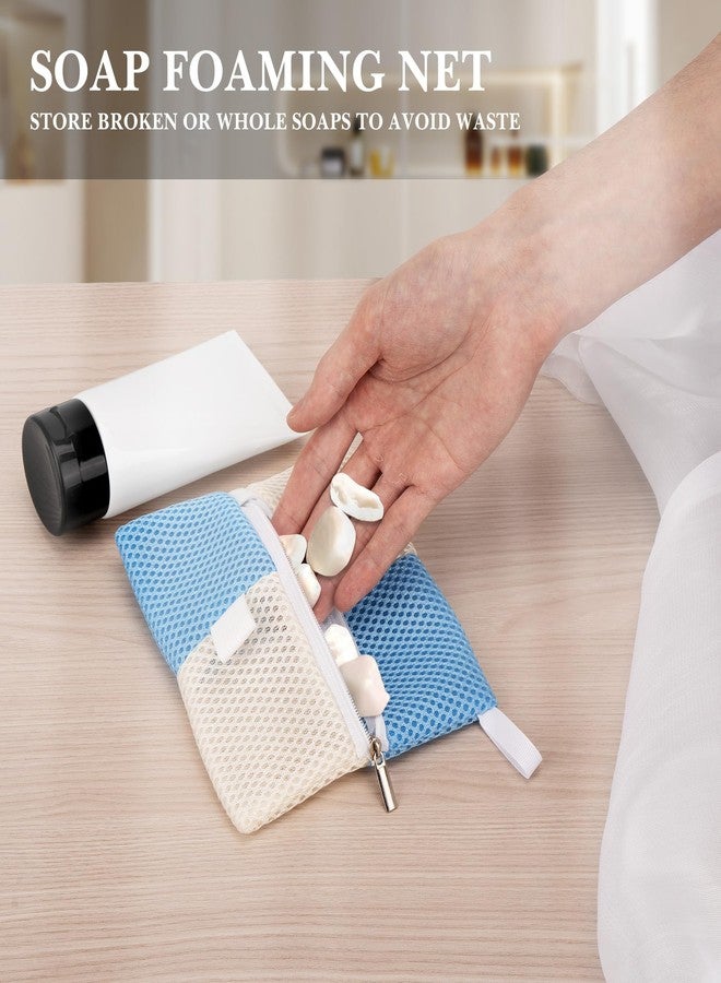 Linkidea 3 Pack Soap Saver Pouch with Zipper, Exfoliating Body Sponge Scrubber with Hand Loop, Mesh Foam Lather Pocket for Shower Bath, Rectangle - Image 5