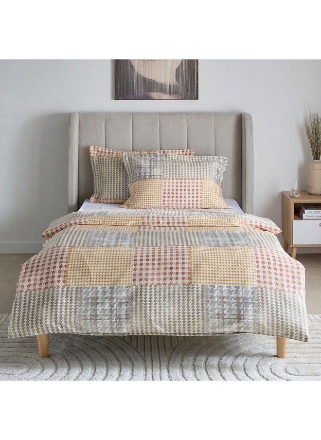Home Box Houston Veilth 3-Piece Printed Cotton Twin Duvet Quilt Cover Set 220 x 150 cm  - Image 3