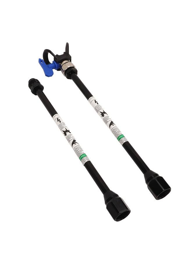 Thoraya 2PCS Spray Extension Rod G7/8 14 Stainless Steel Sprayer Tip Extension Pole Replacement for Home Black  - Image 2