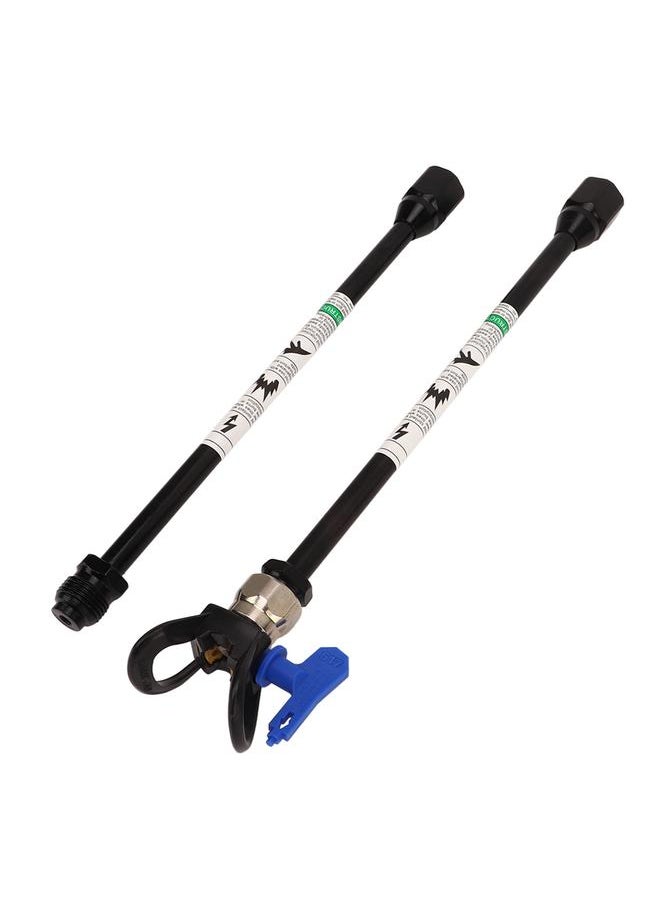 Thoraya 2PCS Spray Extension Rod G7/8 14 Stainless Steel Sprayer Tip Extension Pole Replacement for Home Black  - Image 1
