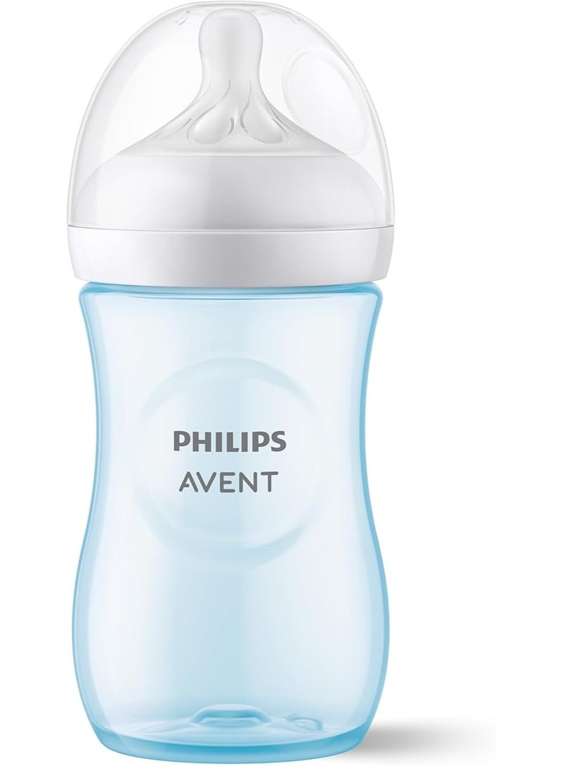 Avent Philips Avent Baby Bottle – 260ml with Natural Response Teat, Easy & Comfortable Feeding, Blue - Image 1