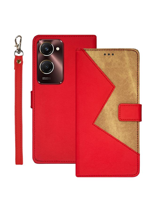 The Bros Case For vivo Y28s 5G Two-color Splicing Leather Phone Case