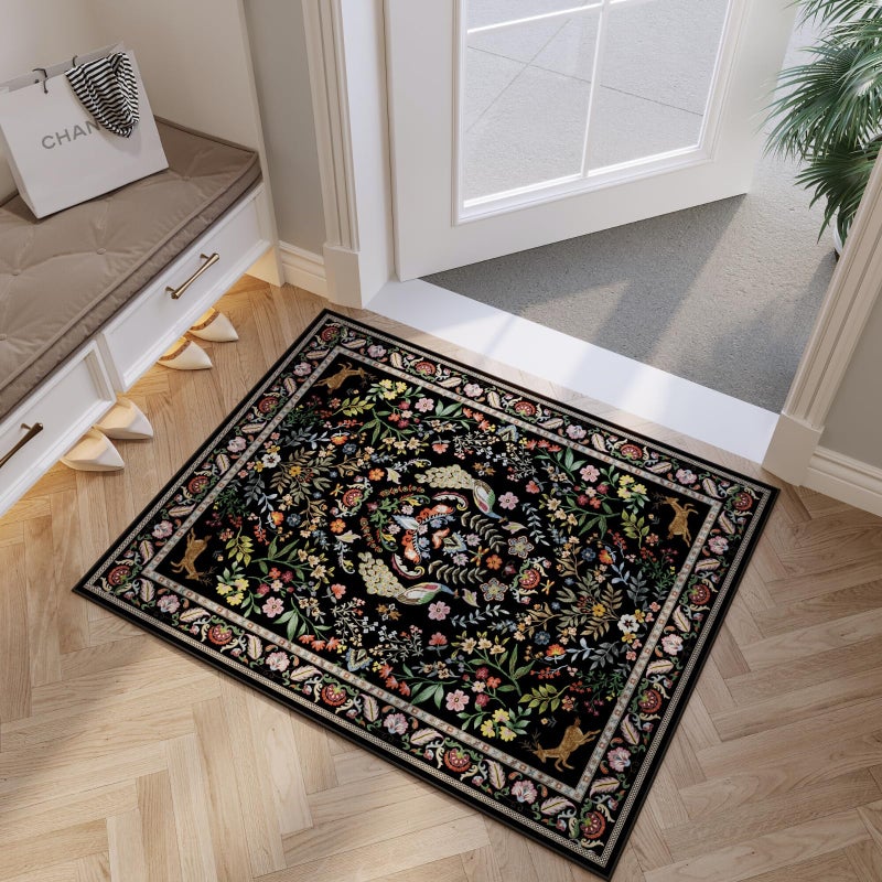 Rugcomf Entryway Rug 2x3 Rug Door Mat Indoor Entrance Washable Rug Small Non-Slip Low Pile Throw Rugs for Entryway, Kitchen, Front Door Indoor Entrance, Entry (Vibrant Black) - Image 3