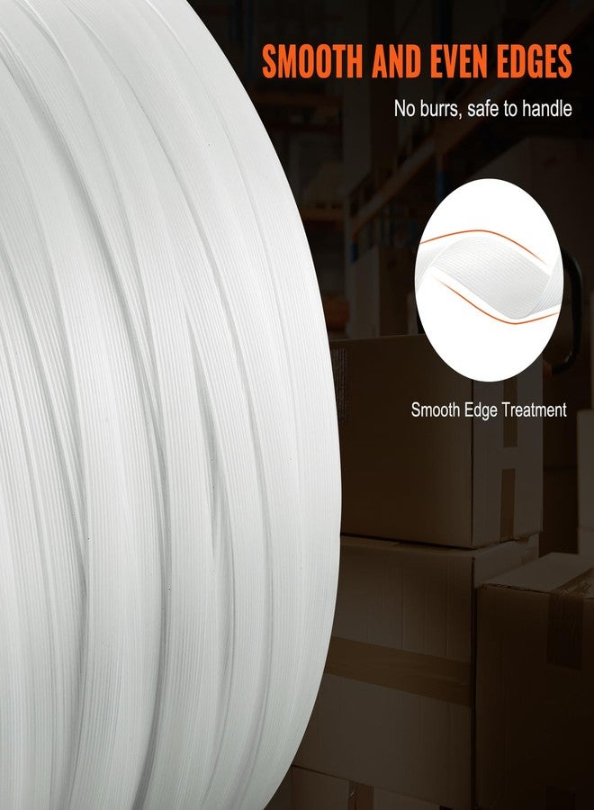 VEVOR Polyester Strapping Roll, 660' Length x 1/2" Width x 0.03" Thickness, 882 lbs Breaking Strength, Heavy Duty Banding Pallet Strap Coil, Portable Strong Banding Packing Straps, White - Image 4