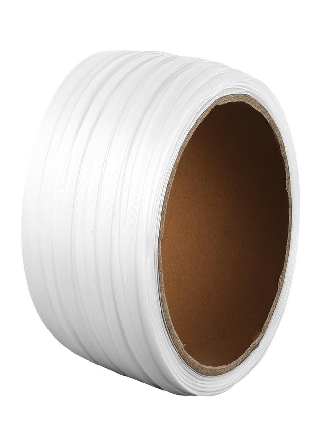VEVOR Polyester Strapping Roll, 660' Length x 1/2" Width x 0.03" Thickness, 882 lbs Breaking Strength, Heavy Duty Banding Pallet Strap Coil, Portable Strong Banding Packing Straps, White - Image 1