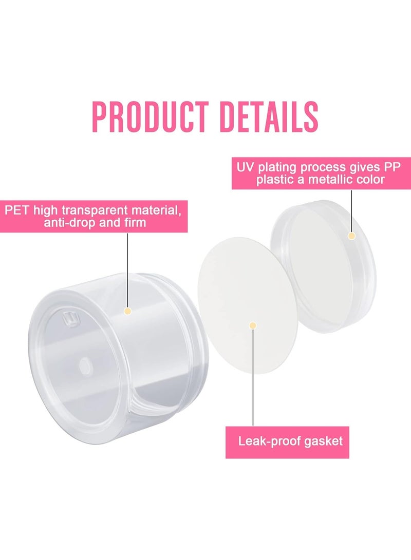 4 Pieces Round Clear Wide Mouth Leak Proof Plastic Container Jars with Lids for Travel Storage Makeup Beauty Products Face Creams Oils Salves Ointments DIY Making or Others, Clear, 2 Ounce - Image 5