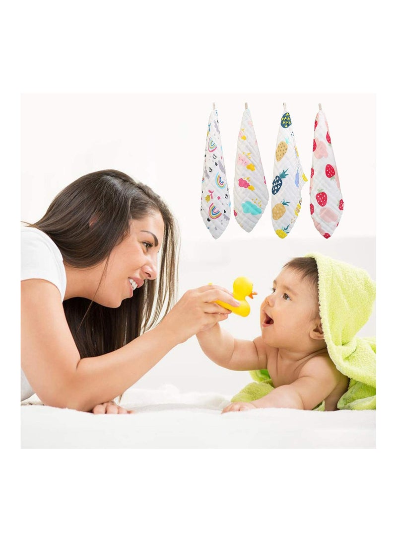 SOLARAE Baby Muslin Washcloths 10 Pack Natural Cotton Wipes, Soft Organic Wash Cloth Newborn Face Towel and Washcloth 30 * 30 - Image 4