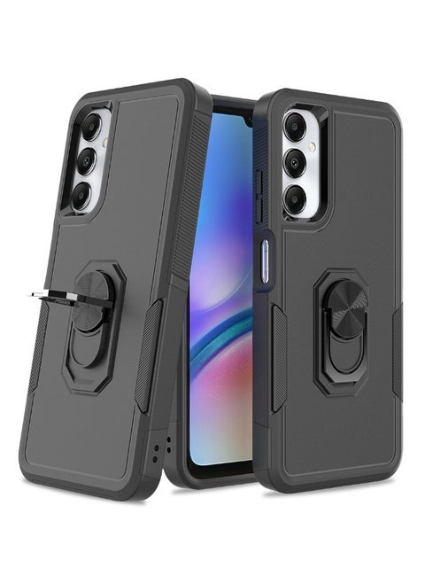 Samsung Galaxy A15 Case, Dual Layer Shockproof Protective Cell Phone Cover with Magnetic Kickstand, Shockproof Drop Proof Protection, Hybrid Matte Textured Rugged Case for Galaxy A15 6.5", Black