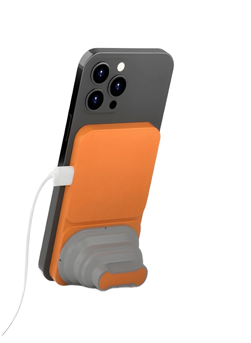 ريبنيو باور بانك شحن لاسلكيRcp 114 مع حامل هاتف 2 في 1 أفقي ورأسي مع شاحن لاسلكي عالمي وملحقات إلكترونية وحامل شحن لاسلكي - Image 1