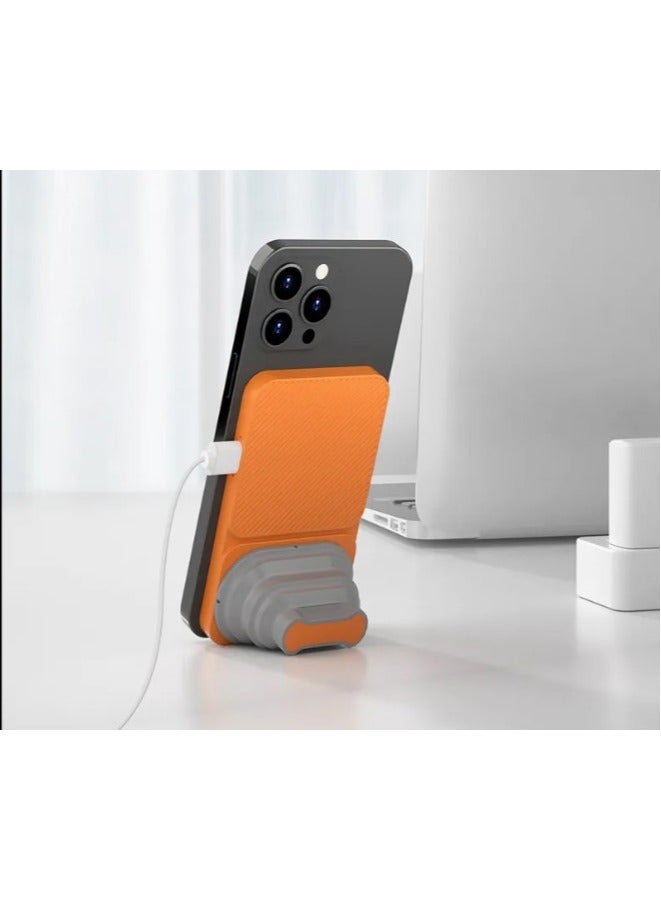 ريبنيو باور بانك شحن لاسلكيRcp 114 مع حامل هاتف 2 في 1 أفقي ورأسي مع شاحن لاسلكي عالمي وملحقات إلكترونية وحامل شحن لاسلكي - Image 2